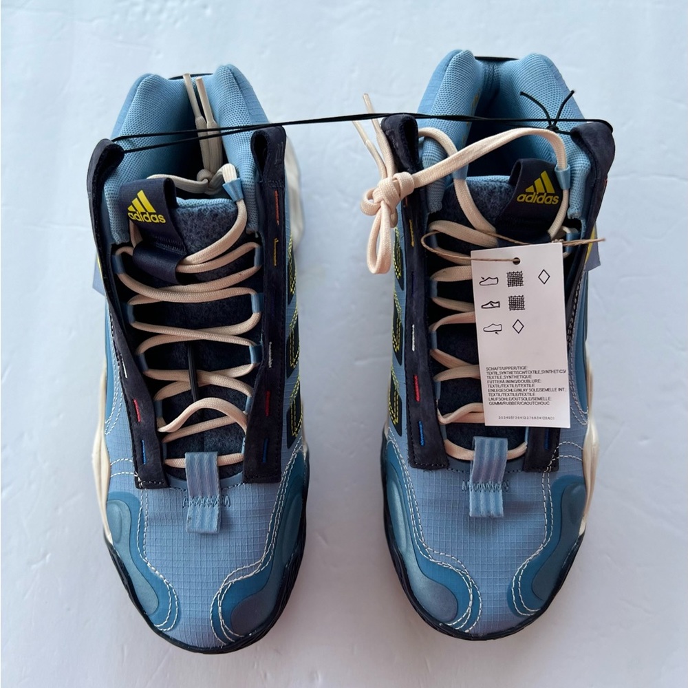 Adidas Womens Exhibit B WMNS Mid Basketball Shoes Size 9.5 Blue Active